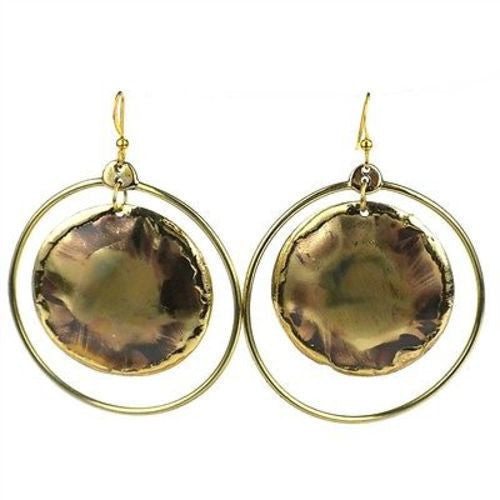 Nebula Brass Earrings Handmade and Fair Trade