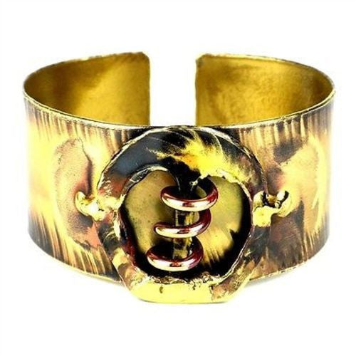 Copper Spring Brass Cuff Handmade and Fair Trade