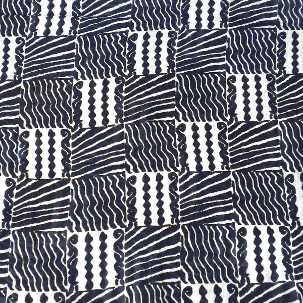 Black & White Geometric Cotton Scarf - Asha Handicrafts
