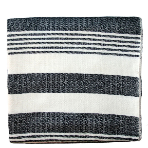 Charcoal Stripes Cotton Beach Throw - Sustainable Threads (L)