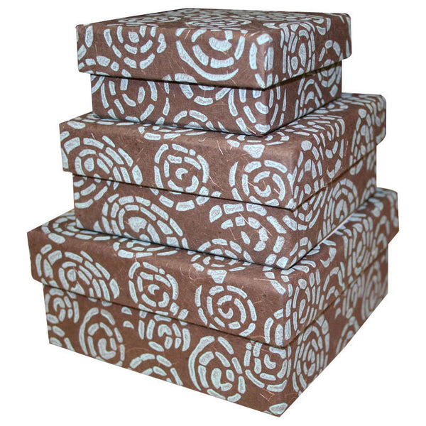 Cocoa Swirl Nesting Boxes - 3 Boxes - Sustainable Threads (J)