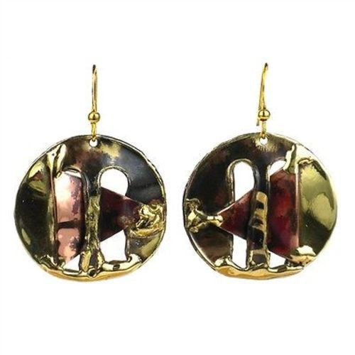 Captured Triangle Earrings Handmade and Fair Trade