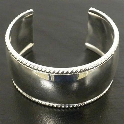 Silver Overlay Cuff  Smooth Design Handmade and Fair Trade